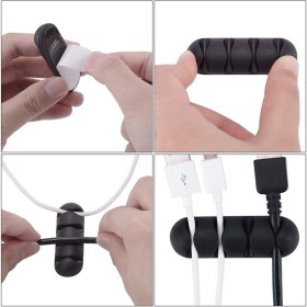 Resim Çok Amaçlı Kablo Tutucu Akrilik Güçlü Yapışkanlı Organizer Düzenleyici 16 Parça Set Kolay Kullanımlı 