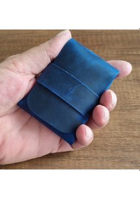 Resim Sumerian Leather Craft Minimalist Deri Kartlık Mavi Anahtarlık Hediye Mavi 