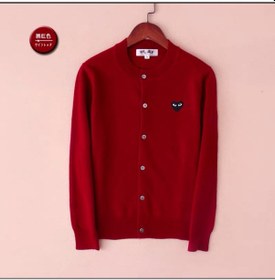 Resim Aşk Triko Bayan Play Hırka Uzun Kollu Ceket Kırmızı 