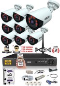 Resim IDS DS-2020HD-SET8-1TB 8 Kameralı 1080P Full HD 5 MP Sony Lensli Kamera Seti - 2020 