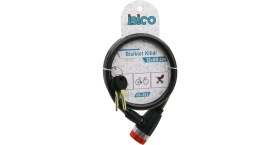 Resim Anahtarlı Çevirmeli Kilit Kapaklı Plastik Kafa Bisiklet Kilit Çelik Tel Siyah Şeffaf Kılıf 12MMX80CM (4887) 