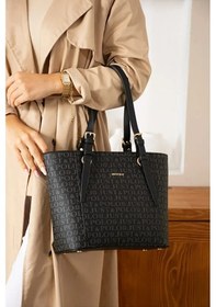 Resim Just Polo Günlük Kombinlere Uygun Kadın Büyük Boy Lüks El Çantası Ebat : 24 X 27 Cm Shopper Siyah 