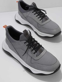 Resim Bambi Gri Nubuk Deri Erkek Sneaker E01604311501 