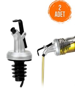 Resim Factorial Yağdanlık Ucu 2'li Damlatmaz Şişe Ucu Dökme Ağızlığı Sızdırmaz Kapaklı Tıpa Sofra Mutfak Aksesuar 