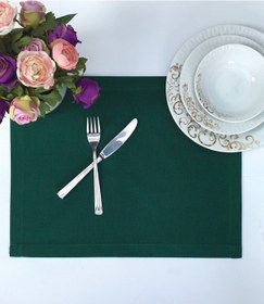 Resim Pamuklu Yeşil Renk Amerikan Servis Masa Sunum Tekli Supla 35x46 Çok Renkli 