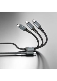 Resim Go-des Gd-uc617 3in1 Type-c To Lightning/type-c/micro Usb Ultra Hızlı Pd Şarj Kablo 100w 1.2m Siyah 
