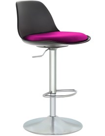 Resim Bürocci Nadya Bar Sandalyesi - Mor Deri - Metal Ayaklı Bar Taburesi - 9537s0124 