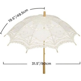 Resim Newdaki Beyaz Dantelli Şemsiye Handmade Gelin, Nişan, Düğün, Organizasyon İç 