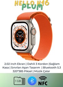 Resim GoMarkt Hello Watch H16 Ultra Akıllı Saat 1GB/NFC/Müzik Çalar/2.02 Inch 