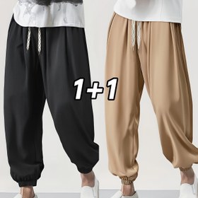 Resim Yazlık Erkekler İçin İki Paketlik Çok Yönlü Joggers Açık Hava Rahat Pantolonlar Moda Gevşek Fener Pantolonları Nefes Alabilen Bağcıklı Uzun Pantolonlar 