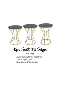 Resim Brc KUM SAATİ ZİGON Düz SİYAH Desen Metal transmisyon Çelik GOLD Renk Kaplama El yapım 