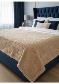 Resim Merinos Modern Line Battaniye Bej 