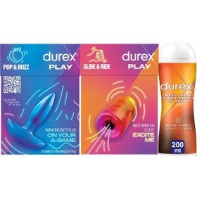 Resim Durex Titreşimli Anal Plug Tıkaç + Manuel Mastürbatör + Ylang Ylang Kayganlaştırıcı & Masaj Jeli 200 ML 