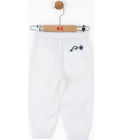 Resim Erkek Bebek Pamuklu Yunus Pantolon-13969 Beyaz 