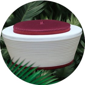 Resim Bordo Sarık İmam Sarığı Cami Sarığı Namaz Sarığı S102 57 Cm Bordo - Beyaz 