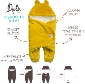 Resim Owli Dış Kundak 0-6 Ay Hardal 