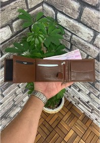 Resim Guard Taba Bozuk Para Bölmeli Hakiki Deri Erkek Cüzdanı 