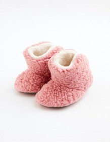 Resim Kiçi Kaydırmaz Taban, Organik, Pamuk Astarlı, Terletmez, Üşütmez Beyaz Bebek Pandufu 