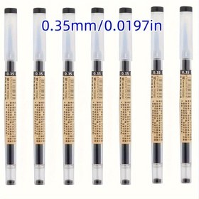 Resim 7'li Japon İnce Jel Kalem Seti, 0.35/0.5mm Hızlı Kuruyan Nötr Mürekkep, Plastik Malzeme, Okul ve Ofis Kullanımı İçin Uygun, Akıcı Yazım - Siyah, Mavi, Kırmızı Mürekkepli 