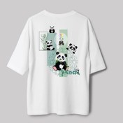 Resim Keywest Kids Panda Baskılı Beyaz Oversize Çocuk T-shirt 