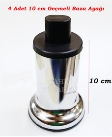 Resim Geçmeli Metal Baza Ayağı Baza Koltuk Yükseltme Ayağı 4 Adet 10 Cm 