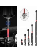 Resim 75mm Manyetik Toplu Kafa Darbe Güçlü Çapraz Ph2 Yüksek Sertlik Tornavida 25/50/75/90/100/150mm Anti Kaymaz Su Geçirmez Uç Seti 6370 