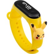 Resim Beauty Life Su Geçirmez LED Pokemon Şekilli Çocuk Kol Saati - Sarı (Yurt Dışından) 