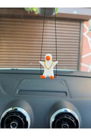 Resim Genel Markalar Altın Zincirli Sallanan Ördek Yeni Trend Dikiz Ayna Süsü (beyaz Turuncu) 