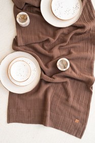 Resim Muslin Runner Kahverengi - Kahverengi / 50x250 