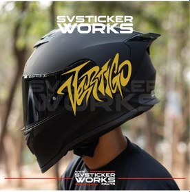 Resim Vertigo Yazılı Kask Sticker Tüm Kasklar Uyumlu Tek Yön 1 Adet Altın 