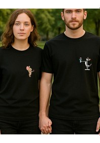 Resim Free Bird Baskılı T-shirt Siyah 