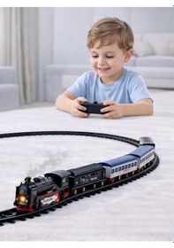 Resim Klasik Buharlı Tren Seti Classical Train Raylı Oyuncak Tren Kutulu 