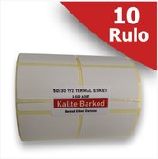 Resim Kalite Barkod 50x30 Yy2 Termal Etiket | 10 Rulo Barkod Etiketi 