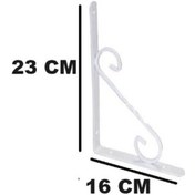 Resim Beşel Ferforje Raf Alti Konsol Ldemi̇ri̇ Ayaği Beyaz 16 X 23 CM (2 Adet) + Vi̇dalari 