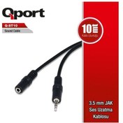 Resim QPORT Q-ST10 3.5MM STEREO ERKEK - 2 RCA 10MT SES UZATMA KABLOSU 