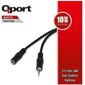Resim QPORT Q-ST10 3.5MM STEREO ERKEK - 2 RCA 10MT SES UZATMA KABLOSU 