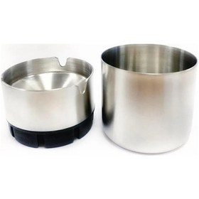 Resim Metal Paslanmaz Oto Küllük Araba Küllüğü Metal Metalik Yuvarlak 