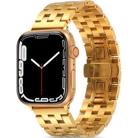Resim iOS Uyumlu Watch 7 45mm Krd-20 Metal Kordon 