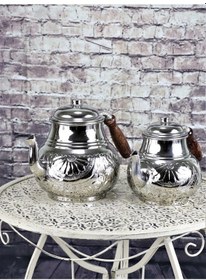 Resim 1 Mm İşleme Kalın Bakır Aile Boyu İşlemeli Bakır Çaydanlık Bakır 