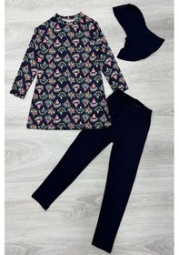 Resim My Kids Wear 7-16 Yaş Tesettür Mayo Gri - Yeşil 