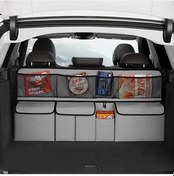 Resim Chuangyinshop Car Trunk Organizer W136 Gray Çok Bölmeli Ağ Cepli Seyahat Saklama Çantası 