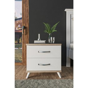 Resim Aeka AE-2029 İnci 2 Çekmeceli Beyaz Komodin 