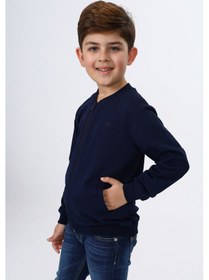 Resim Toontoy Erkek Çocuk Nakışlı Hırka Lacivert 