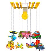 Resim Kuk Design Vec Taşıtlar Çocuk Odası Avizesi Ahşap Sarkıt 