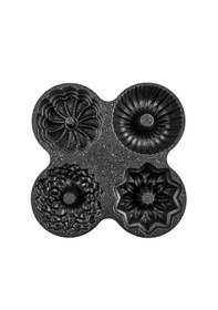 Resim Elisa Siyah 4'lü Döküm Kek Kalıbı Siyah 