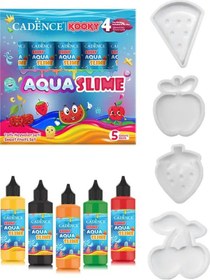 Resim Aqua Slime - Kendin Yap Oyuncak Seti - Tatlı Meyveler Seti 5x90ml 