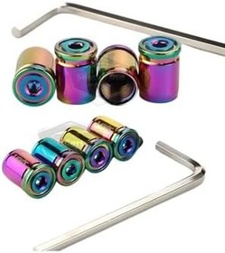 Resim Kilitlemeli Sibop Kapağı Alyanlı Sibop Kapağı Araba Motosiklet Bisiklet Metal Sıkmalı Bukalemun 4 Lü 