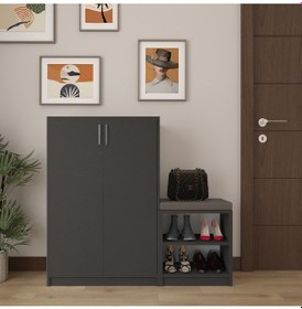 Resim Asra Trend %100 Mdflam Antrasit Ayakkabılık A-28 Çok Renkli 