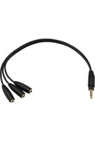 Resim Boblov Ses sistemi kablosu 1 erkek 3 dişi 3,5mm stereo kablo 
