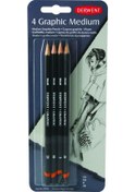 Resim Derwent Graphic Pencils Dereceli Kalem Seti Medium 4'lü Blister Siyah 